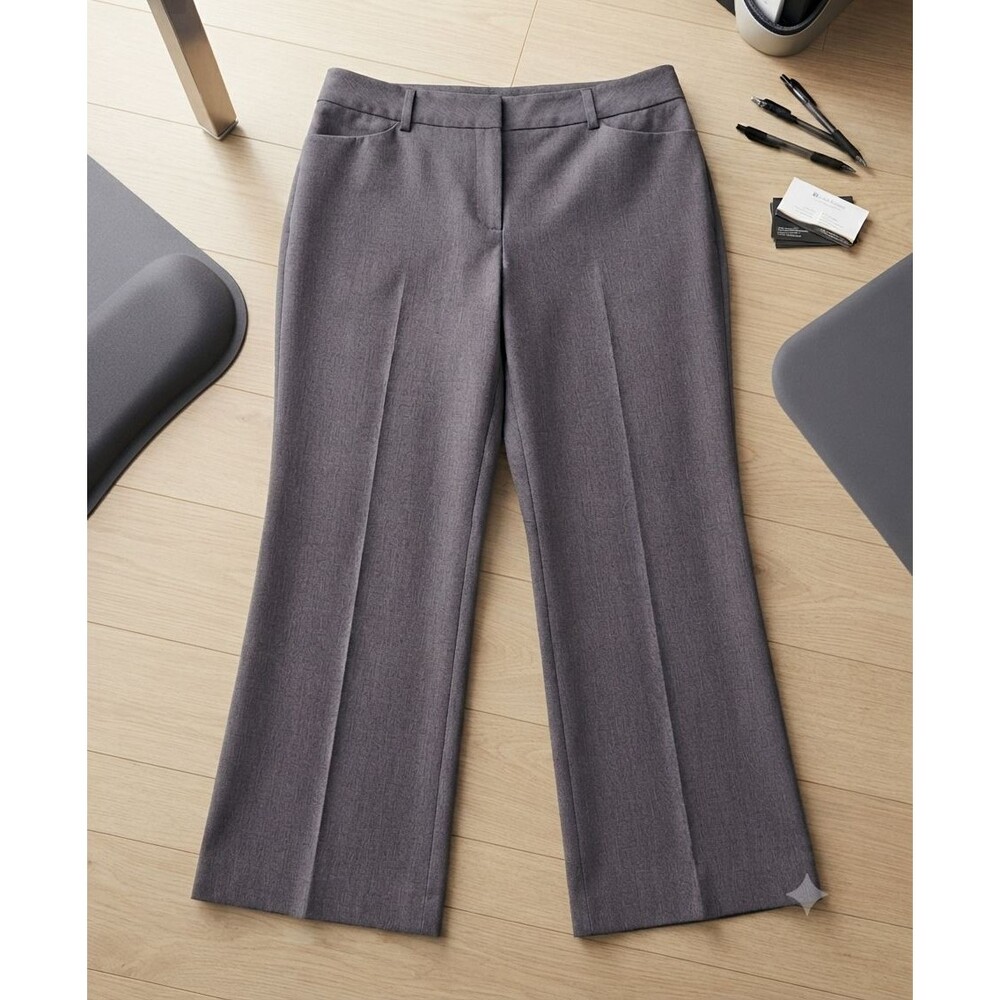 Lane Bryant Women’s 18S Short Gray Heather Wide Leg Dress Pants Trouser Office
